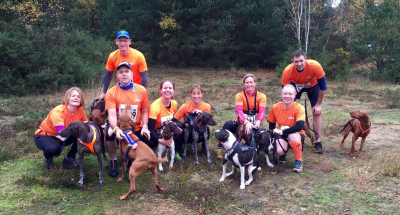 Brutal 10k canicross race, running with dogs