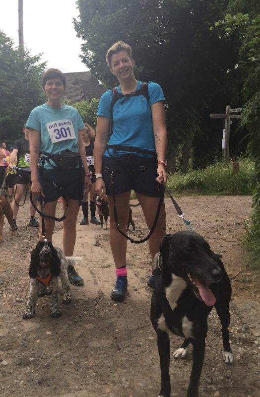 Canicrossers at the start of the Hard As Snails event
